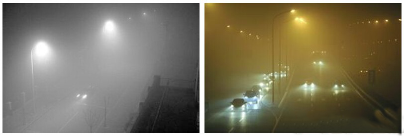 the fog peneration of privious street light