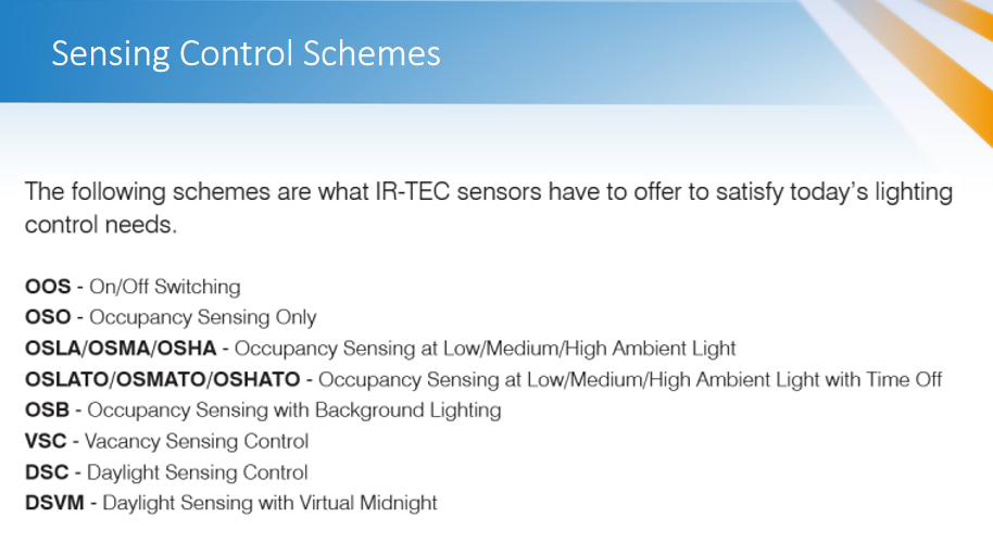 sensing control schemes