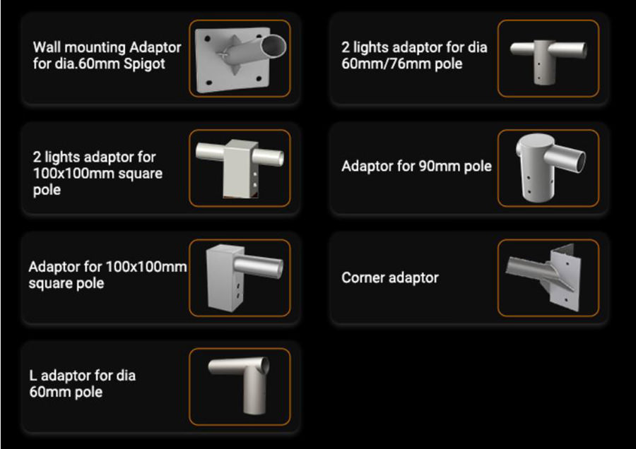 mounting options accessories led street light