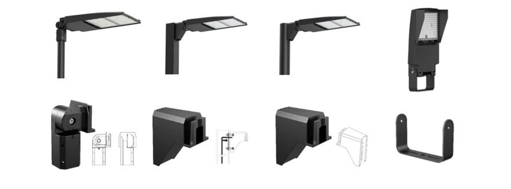 several mounting options and accessories available led area light
