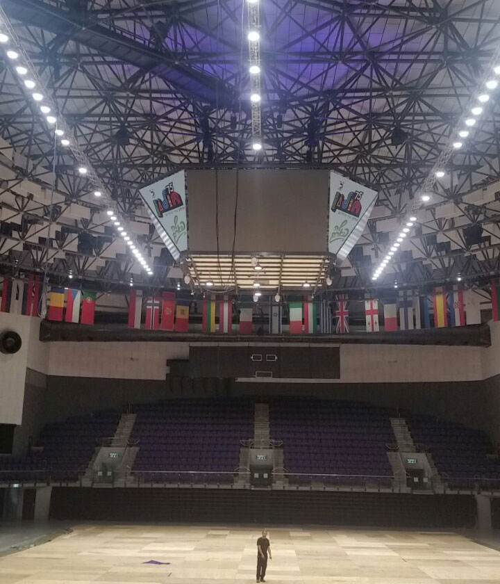 HiCloud high bay DALI control install in International arena sports court