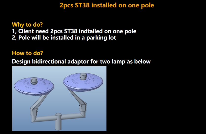 2pcs ST38 installed on one pole 