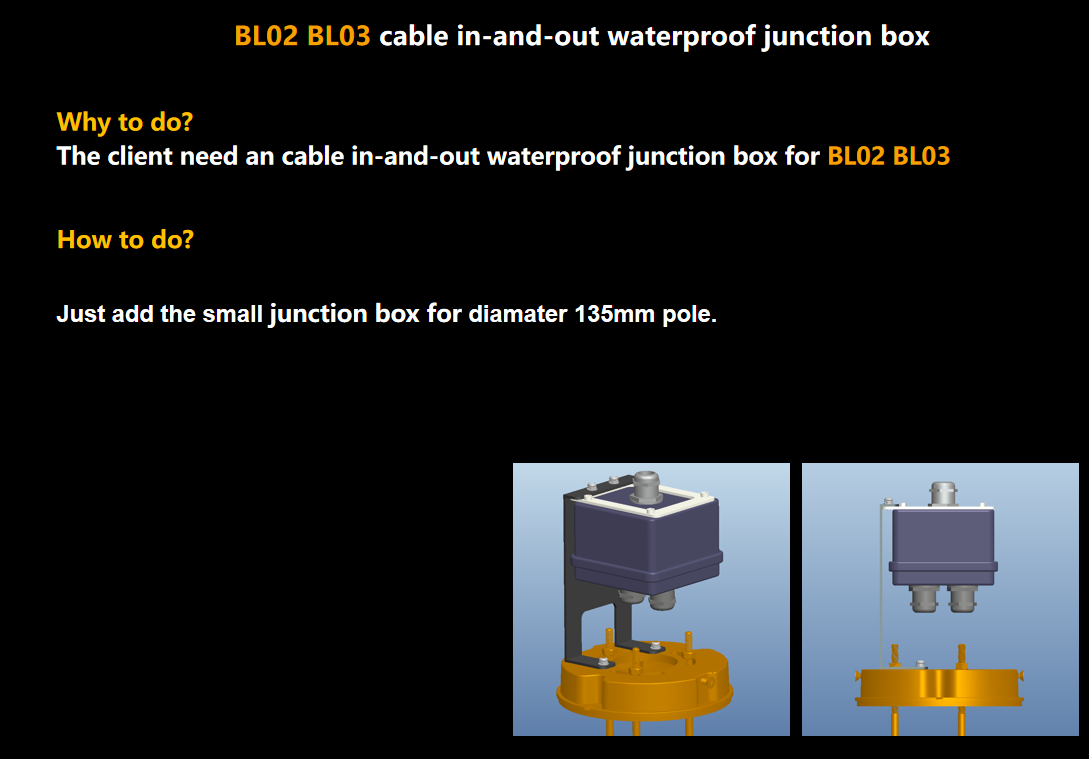 BL02 BL03 cable in-and-out waterproof junction box