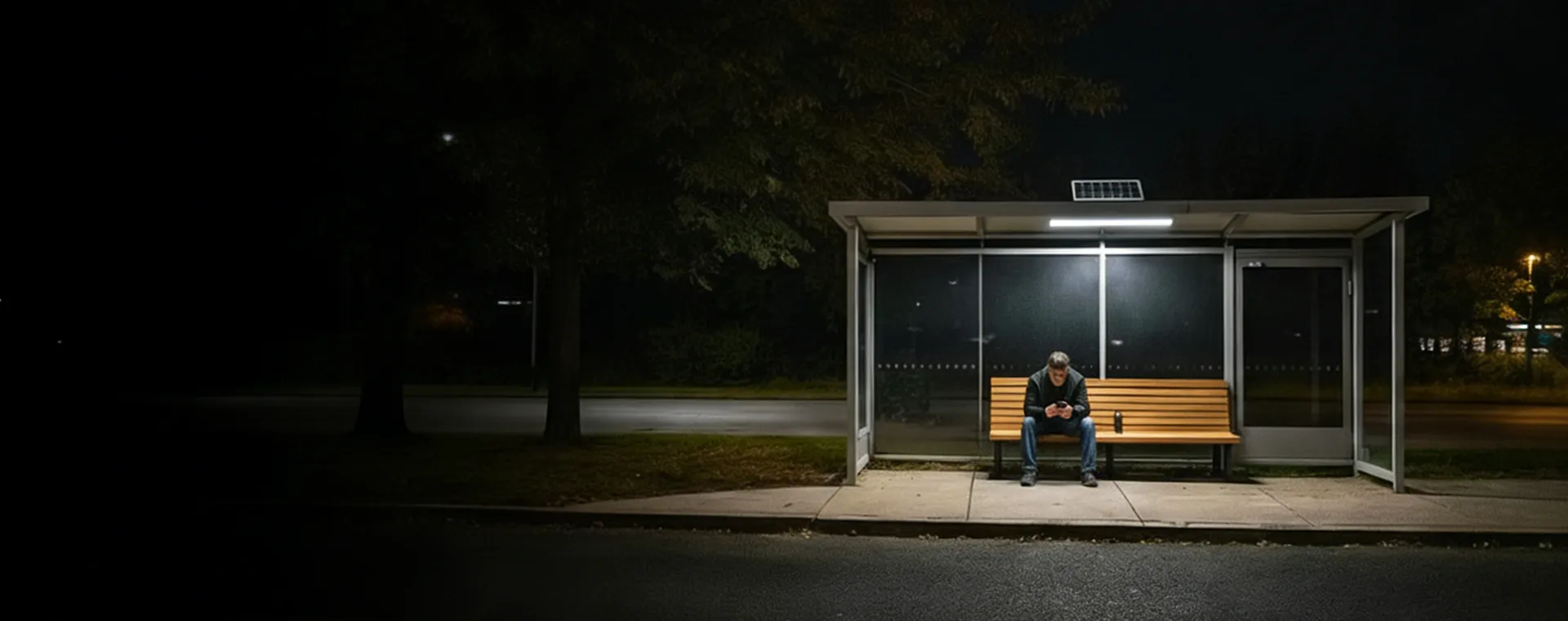 Solar LED Bus Shelter Lighting