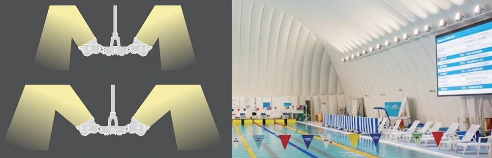 indirect lighting for swimming ports