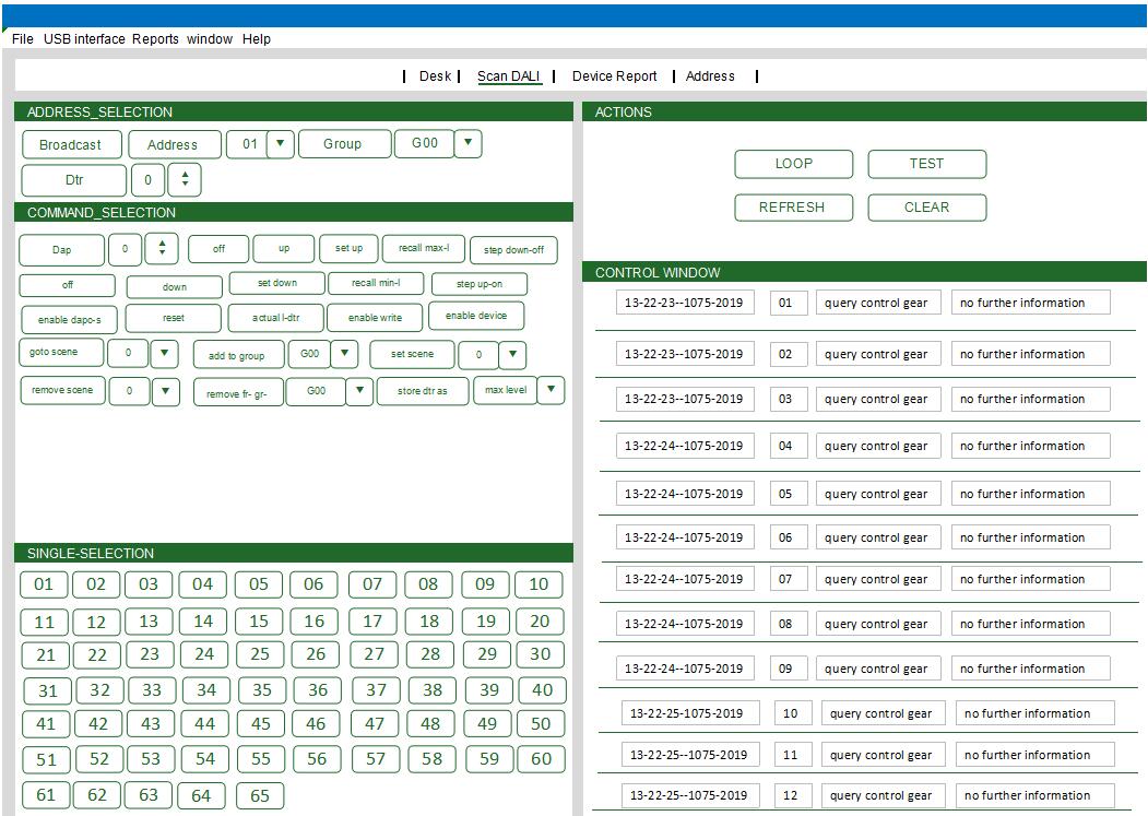 DALI master software interface 02