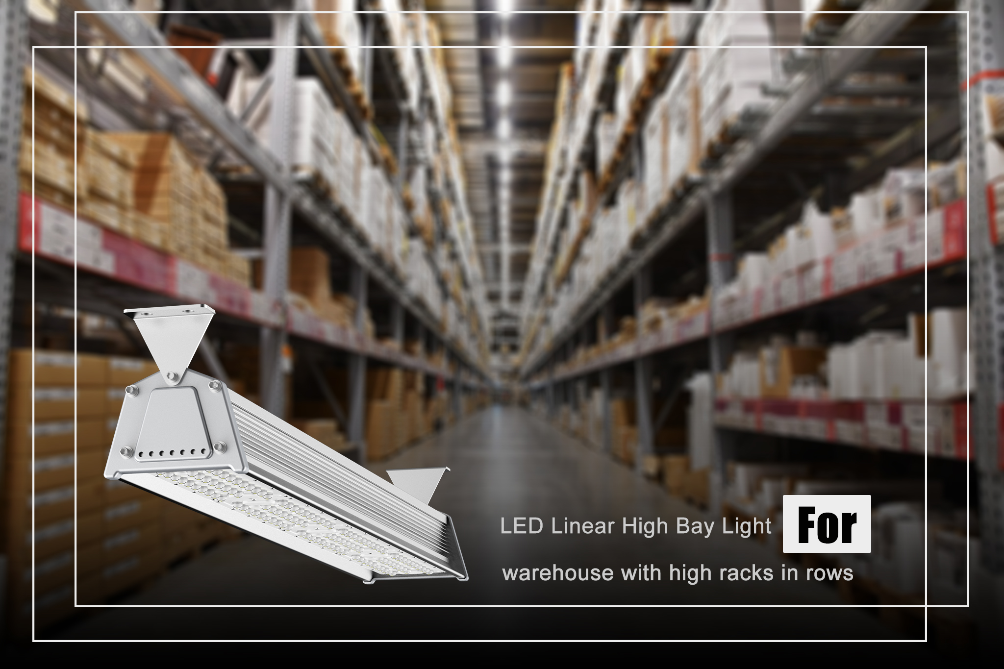 led linear light for warehouse with high racks