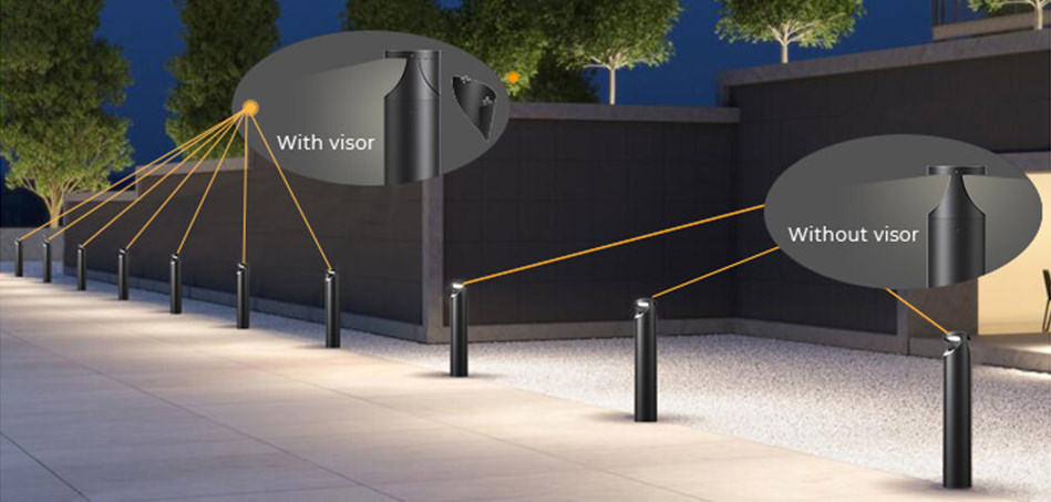 BL01 bollard light with visor and without visor