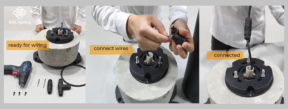 Connect the supply lines from conduit to fixture wires properly