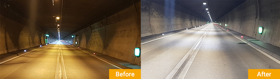 Tunnel Lighting LED retrofit case study AGC