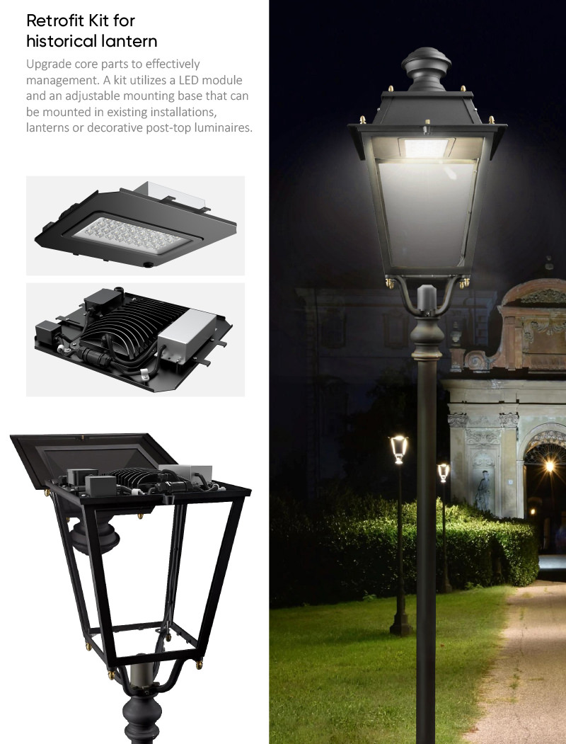 LED retrofit kits for historical lamp classical light
