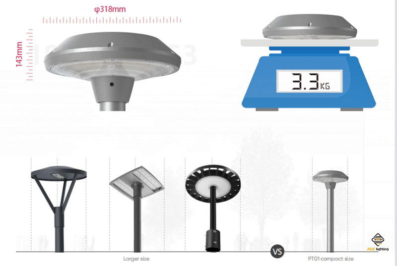 light weight compact design urban lighting