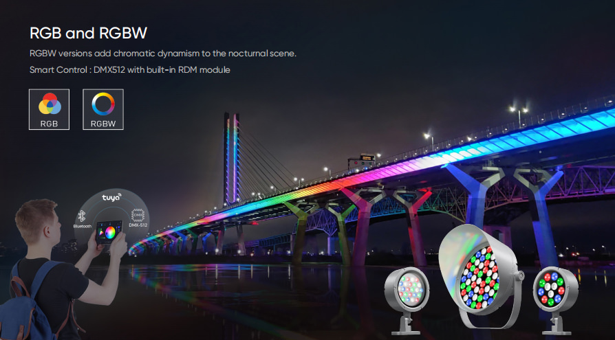 0 10 Dali Bluetooth DMX512 smart control LED flood light RGBW