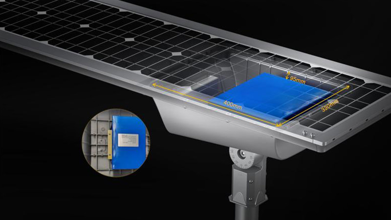 LED solar light solar panel detachable LiFe PO4 battery