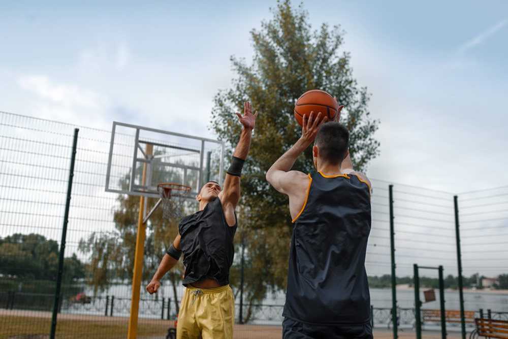 outdoor basketball court player