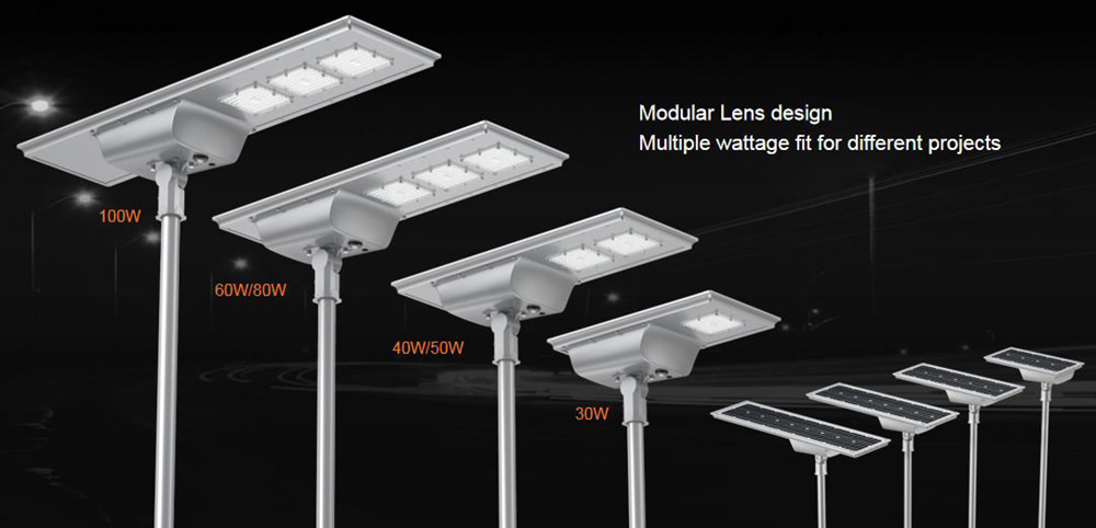 100W 60W LED solar light diffenrent power