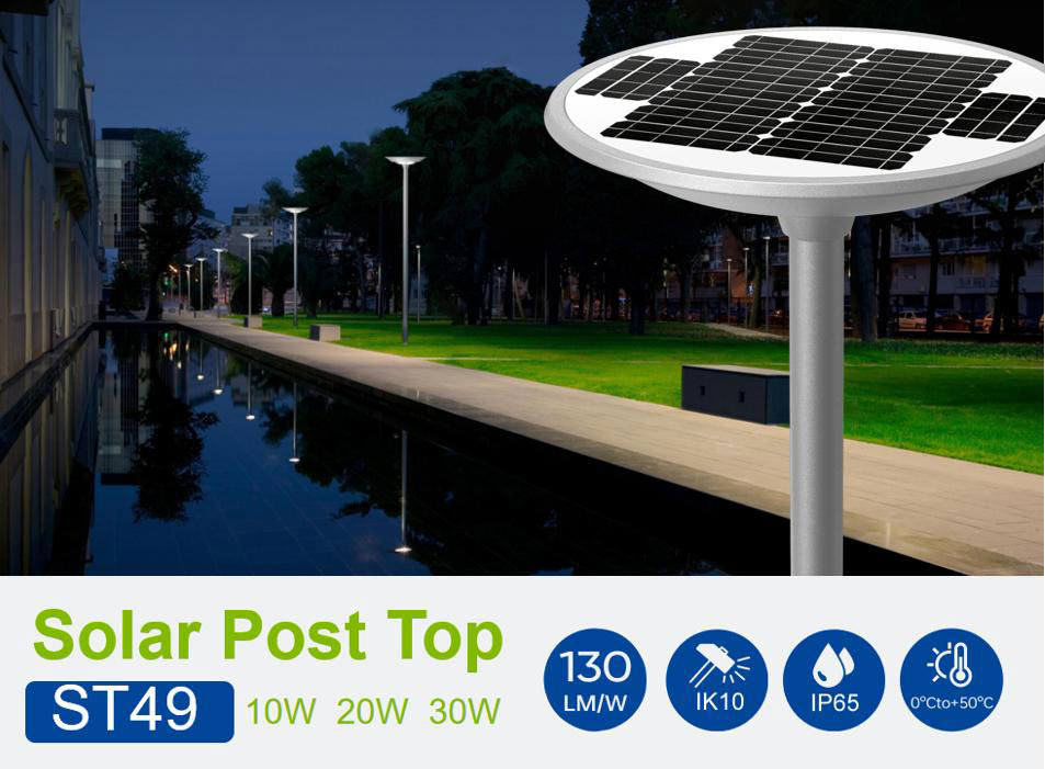 st49 led solar post top light