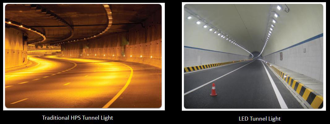 HPS and LED tunnel lighting