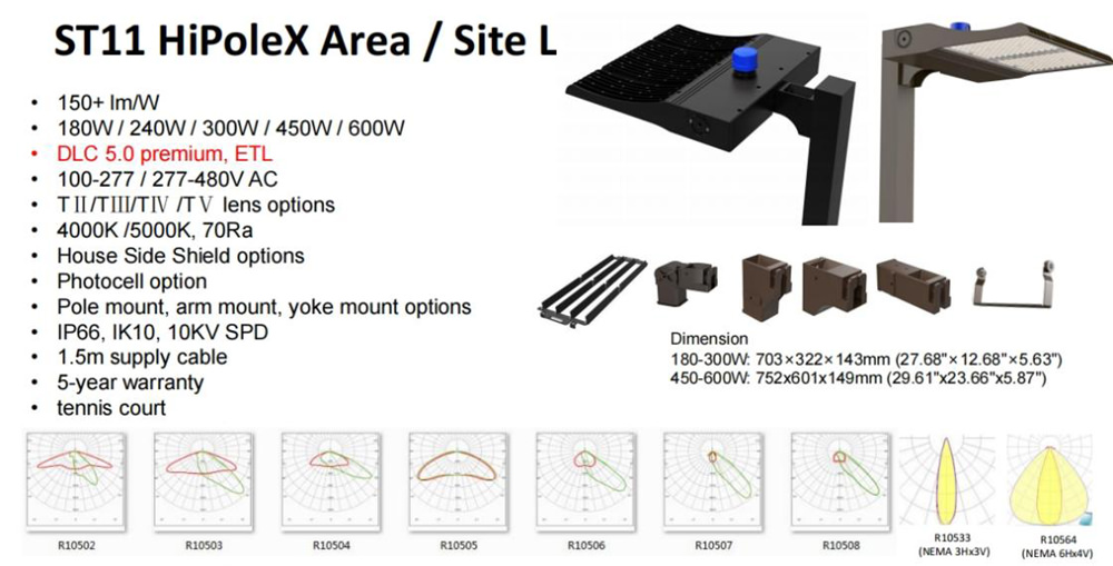 ST11 higpoleX areas site lighting