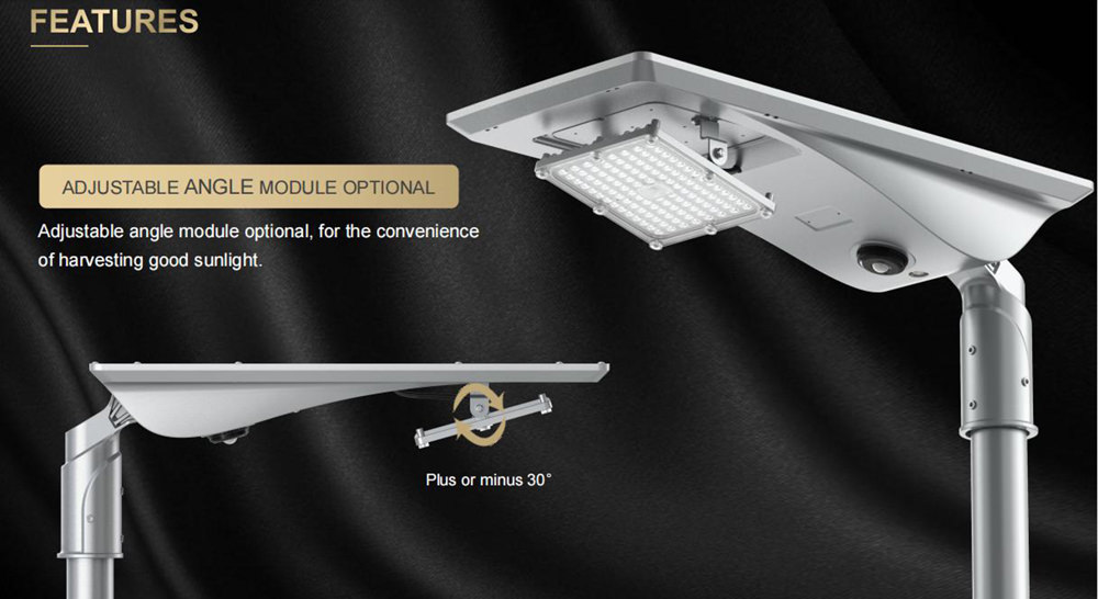 adjustable angle of LED street light solar st43