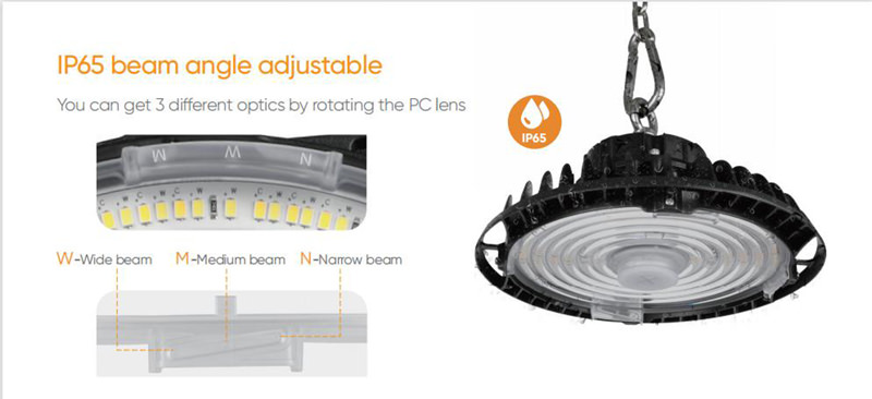 LED high bay light beam angle adjustable