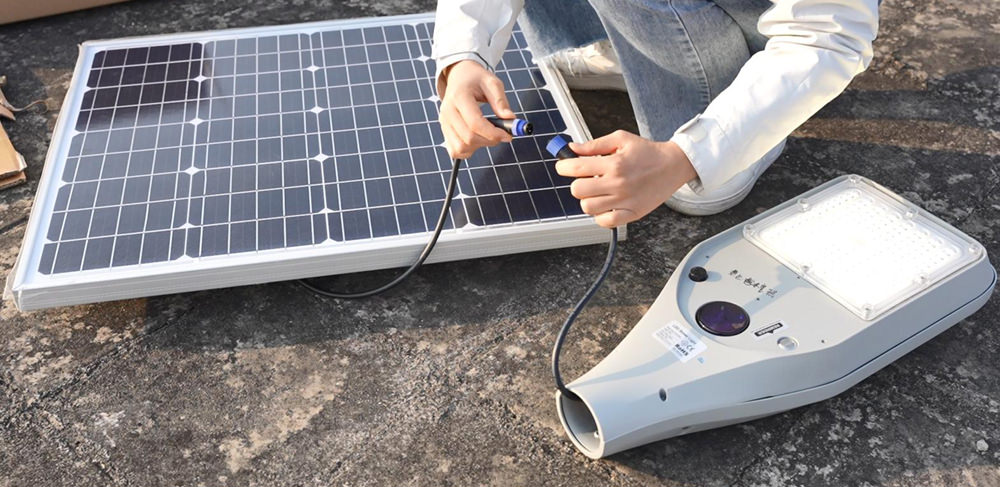 install the cable of solar lights
