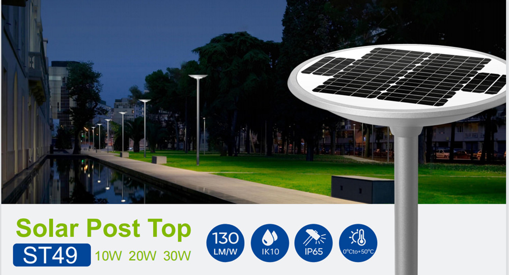 solar post top light