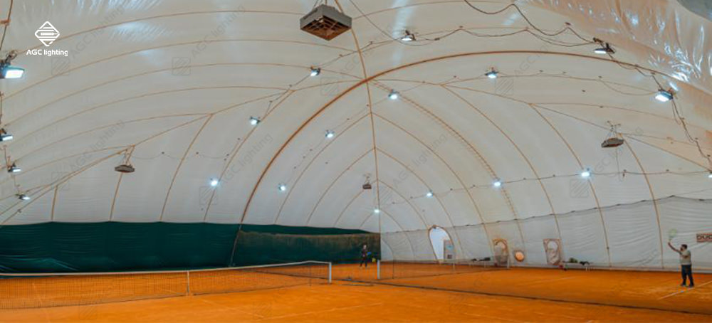 Indirect and Direct Indoor Tennis Court Lighting