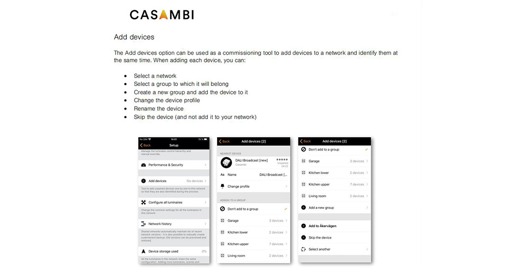 casambi lighting control