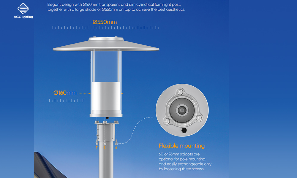 Cost-Saving Urban Lighting LED Post Top Light PT03