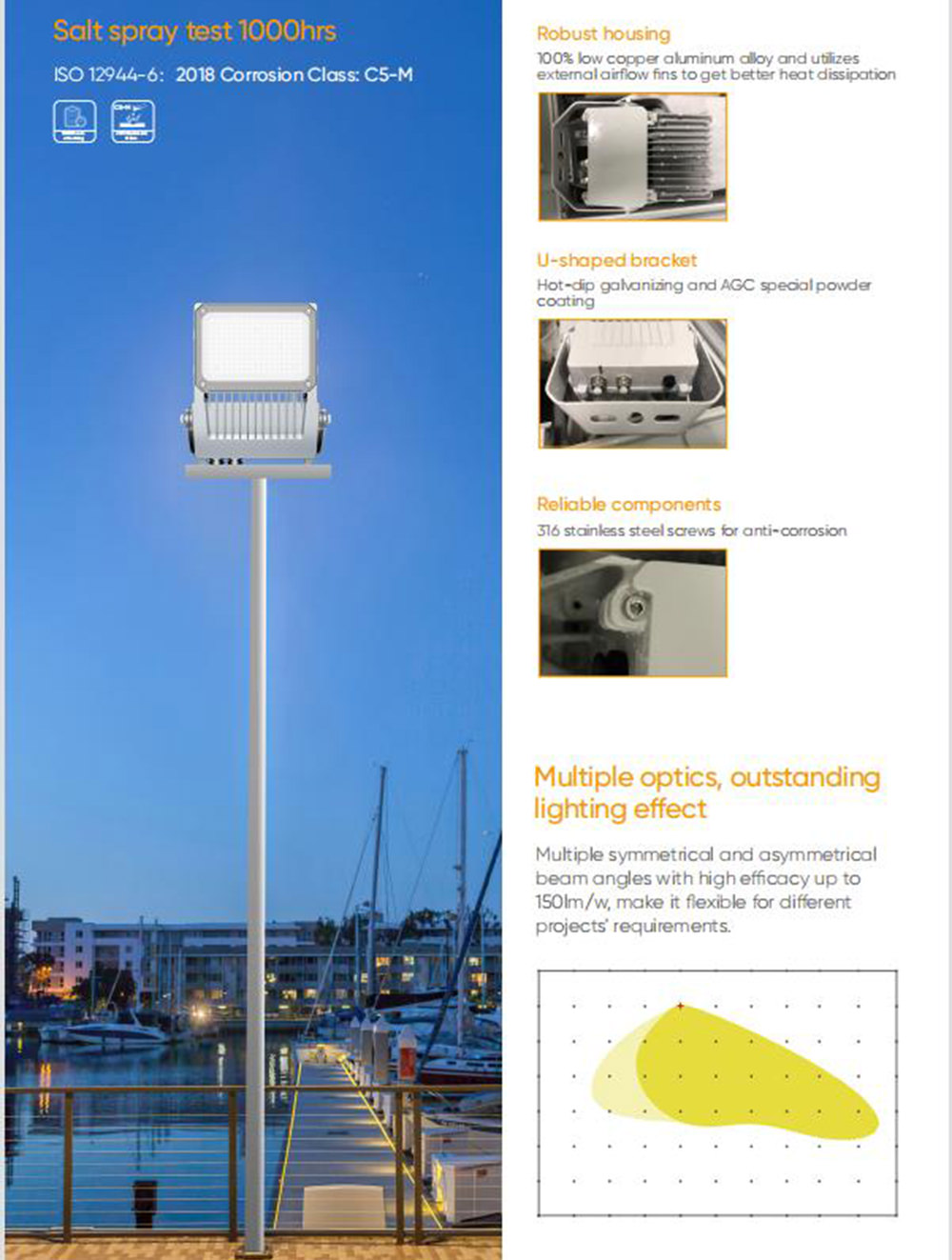 robust and high performance LED flood light FL57 model
