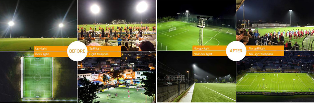 stadium lighting before and after retrofit