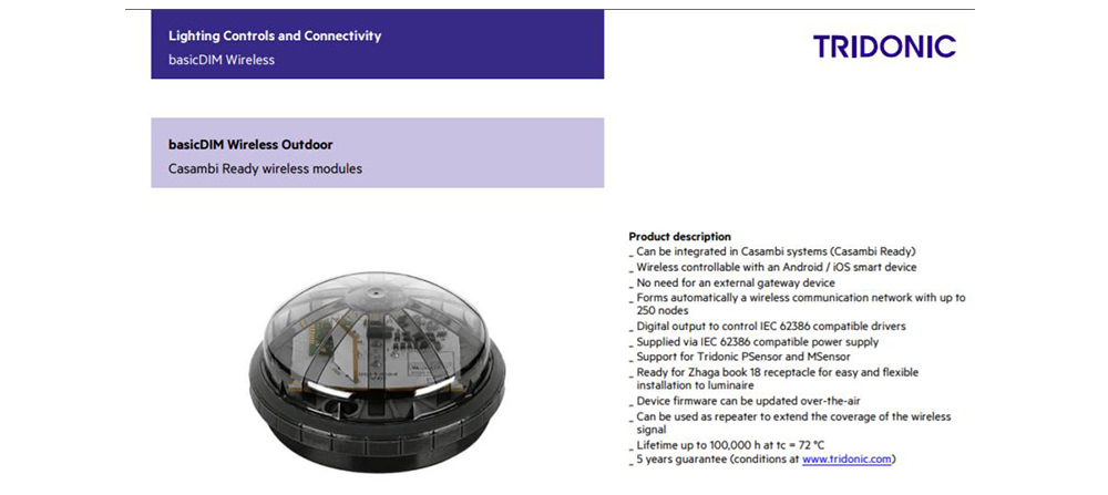 Zhaga Book 18 receptacle Casambi module