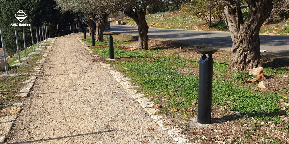bollard light urban light sidewalk