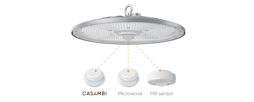 sesors and casambi for high bay light smart control