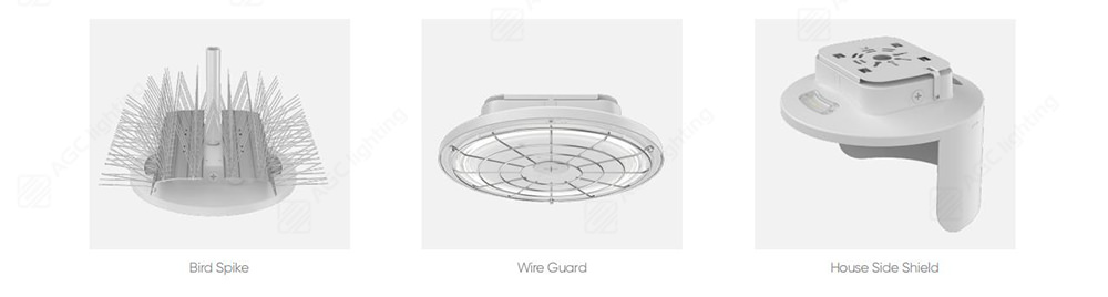 bird spike wire guard and house side shield of canopy light
