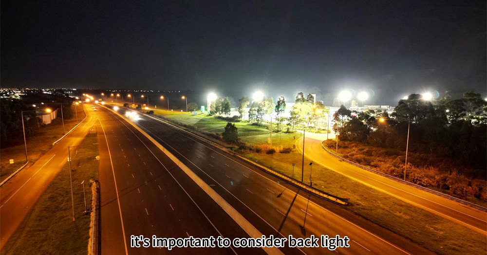 consider the back light in road and parking lot lighting