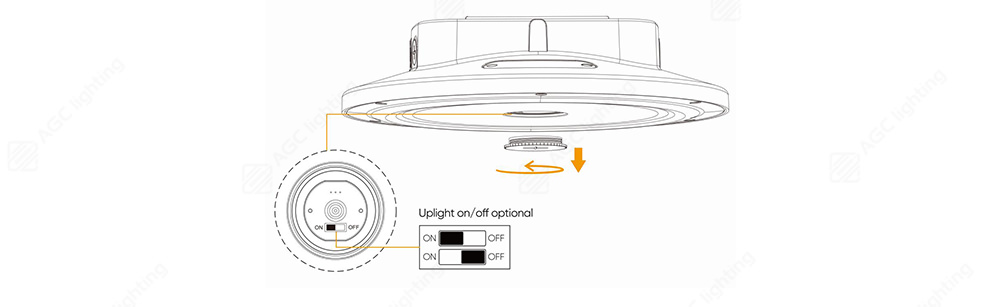 switch component of canopy light