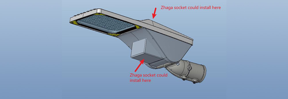 Adding 2 Zhaga Sockets on ST33 LED Street Light