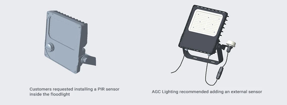 AGC provided better solution for adding external motion sensors to flood light