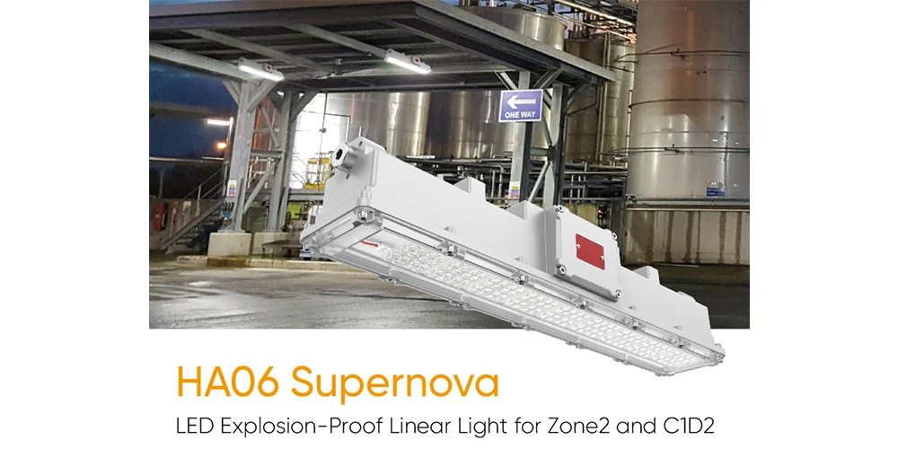 Explosion proof linear light for Zone 2 C1D2