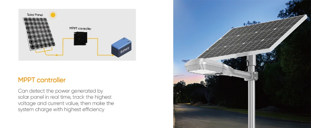 ST57 solar light with MPPT controller to increase efficiency