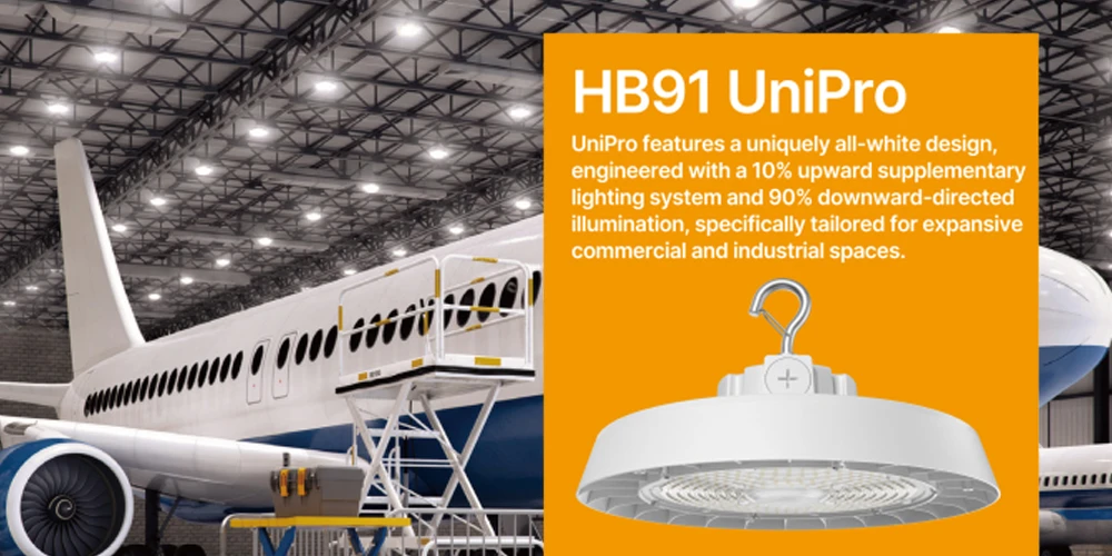 high bay light with up and down light for high ceiling space like airport hangar