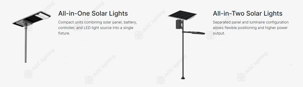 All in one and all in two solar streetlights