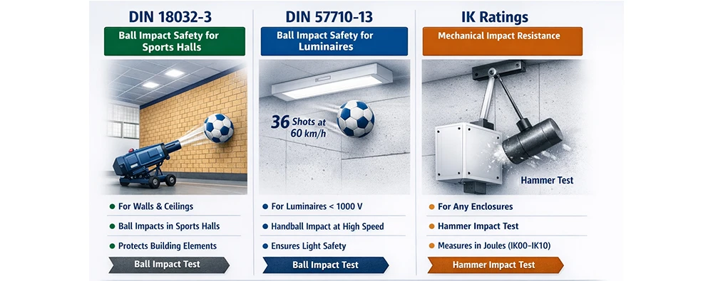 Differences Between DIN 18032 3 IK Ratings and DIN 57710 13