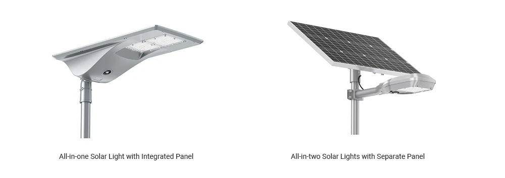 Integrated and separate panel of solar light