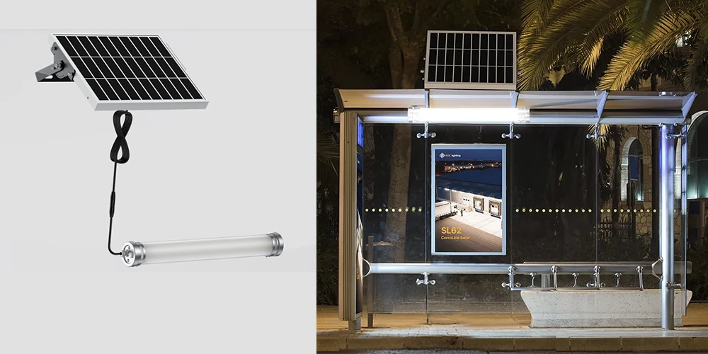 SL62 CorroLine is a split type solar tubular lighting system designed specifically for bus stops