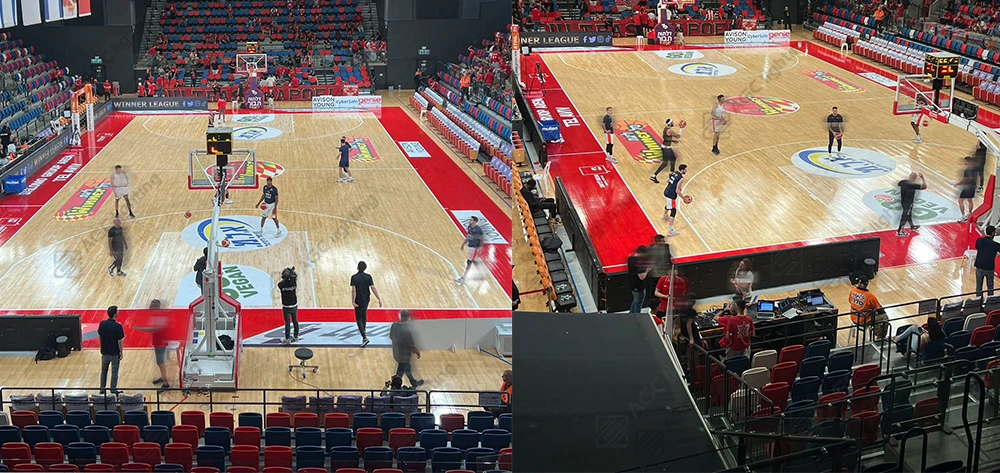 basketball projects flood lights with DMX control