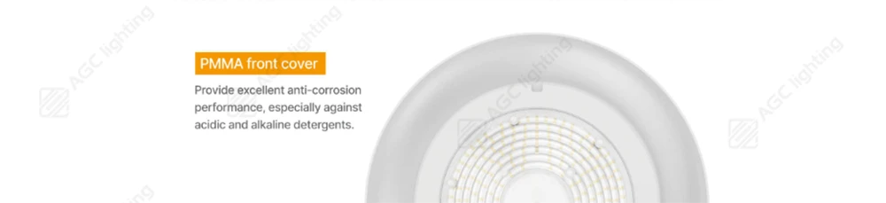 lighting fixtures with PMMA front cover