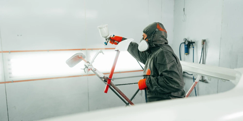 paint booth printer is spraying
